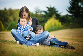 Mother with her sons