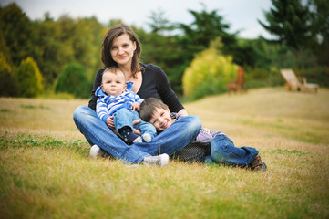 Fototapeta premium Mother with her sons