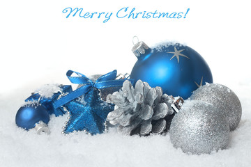 Blue christmas balls 