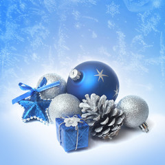 Blue christmas balls 