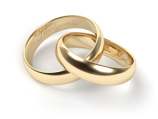 Wedding rings, engraved