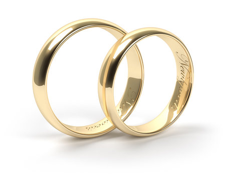 Wedding rings, engraved