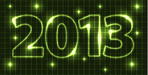 Neon Vector New Year card 2013