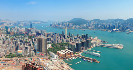 Obraz na płótnie Canvas Hong Kong z lotu ptaka