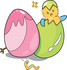 birthday egg cartoon hand drawn