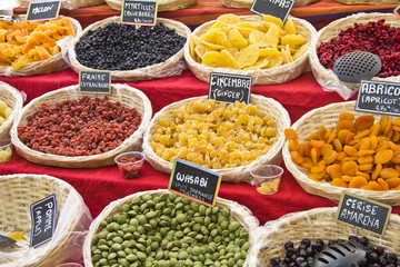 Dried food in a market