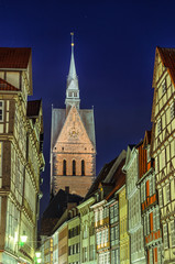 Marktkirche und Fachwerkhäuser in der Altstadt Hannover