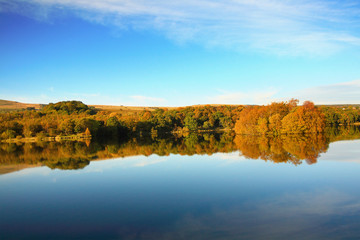 Beatiful lake in Autumn time, Scotland, UK