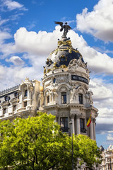 Metropolis building facade located at Madrid, Spain