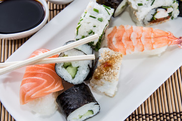 Sushi on a plate