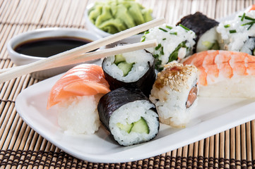 Sushi on a plate