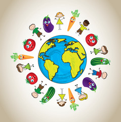 Vegetables and children