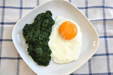 Spiegelei mit Spinat