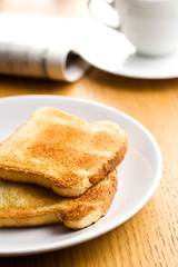 white toasted bread on plate