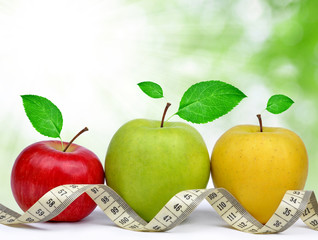 apple collection with measuring tape