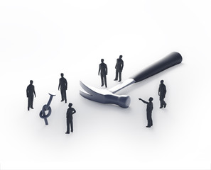 Obraz premium Tiny people problem solving concept