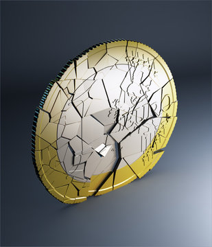  Euro coin falling apart