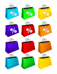 Vector color shopping bags collection