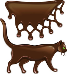 Chocolate decor and cat
