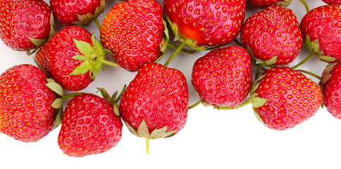 Sweet ripe strawberries isolated on white