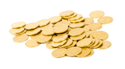 golden coins isolated on white