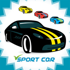 Sport Cars Icons, Illustration for Web and Print Design