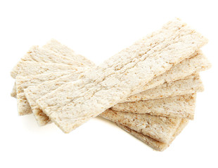 tasty crispbread, isolated on white