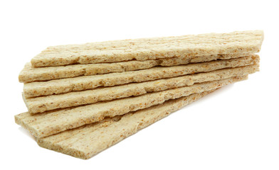 tasty crispbread, isolated on white