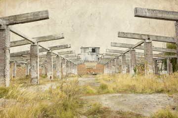 empty abandoned industrial building interior
