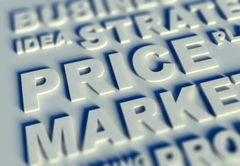 3d Business text table and price