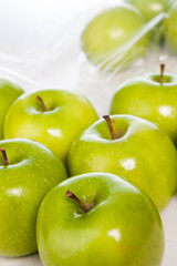 Green apples closeup