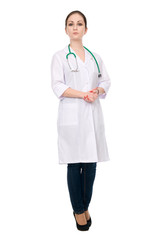 Female doctor full length portrait