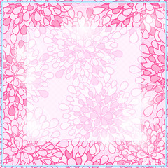 Shiny Pink Square Floral Card Frame
