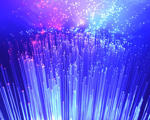 bunch of optical fibres dinamic flying