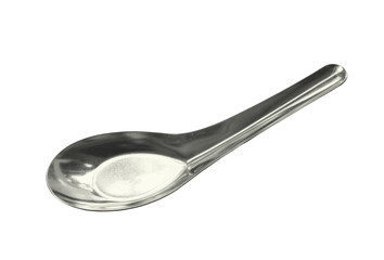 Chinese soup spoon isolated on white background