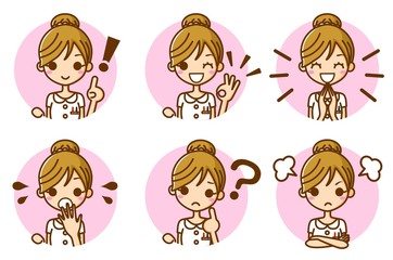 ナース　表情　アイコン