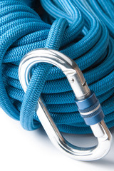 Climbing rope and karabiner