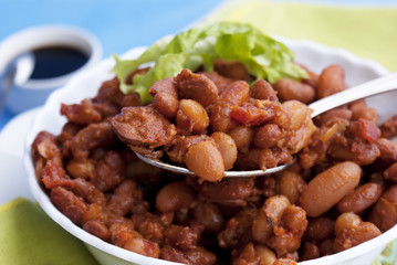 Baked string bean with tomato sauce