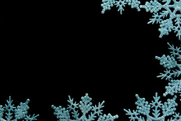 beautiful snowflakes isolated on black