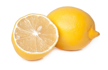 Two lemons isolated on white 