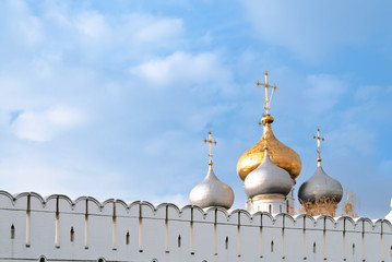 The cupolas of the Cathedral Cathedral of Our Lady of Smolensk