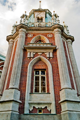 Russian pseudo-gothic tower in Tsaritsyno, Moscow