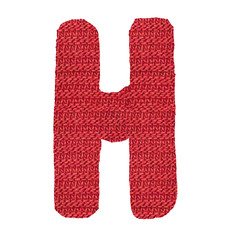 letter H alphabet, knitted spokes structure