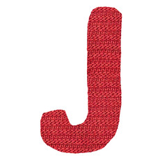 letter J alphabet, knitted spokes structure - obrazy, fototapety, plakaty