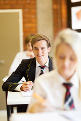 group of high school students in classroom