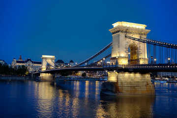 Széchenyi chain bridge in Budapest, Hungary