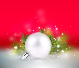 Christmas balls on abstract background