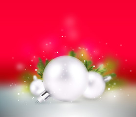 Fototapeta na wymiar Christmas background: decorative balls on colorful background