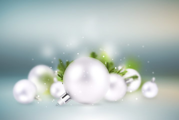 Fototapeta na wymiar Christmas background: ozdobne kule na kolorowe tło