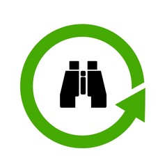 Jumelles dans un symbole recyclage
